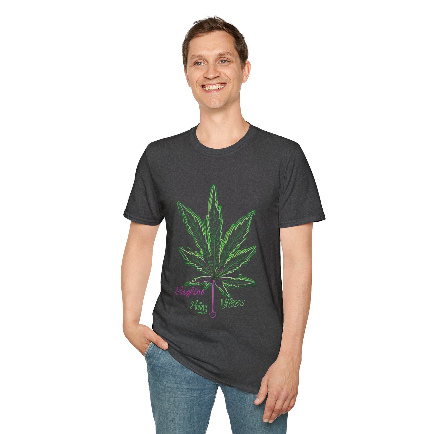 Cannabis Leaf with Neon Glow T-Shirt