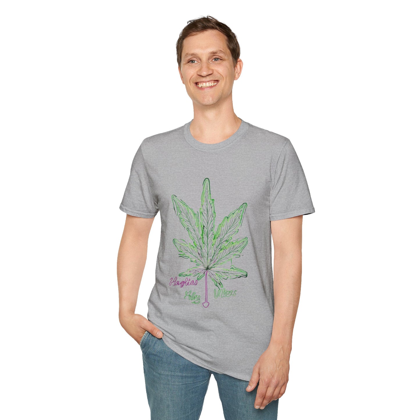 Cannabis Leaf with Neon Glow T-Shirt