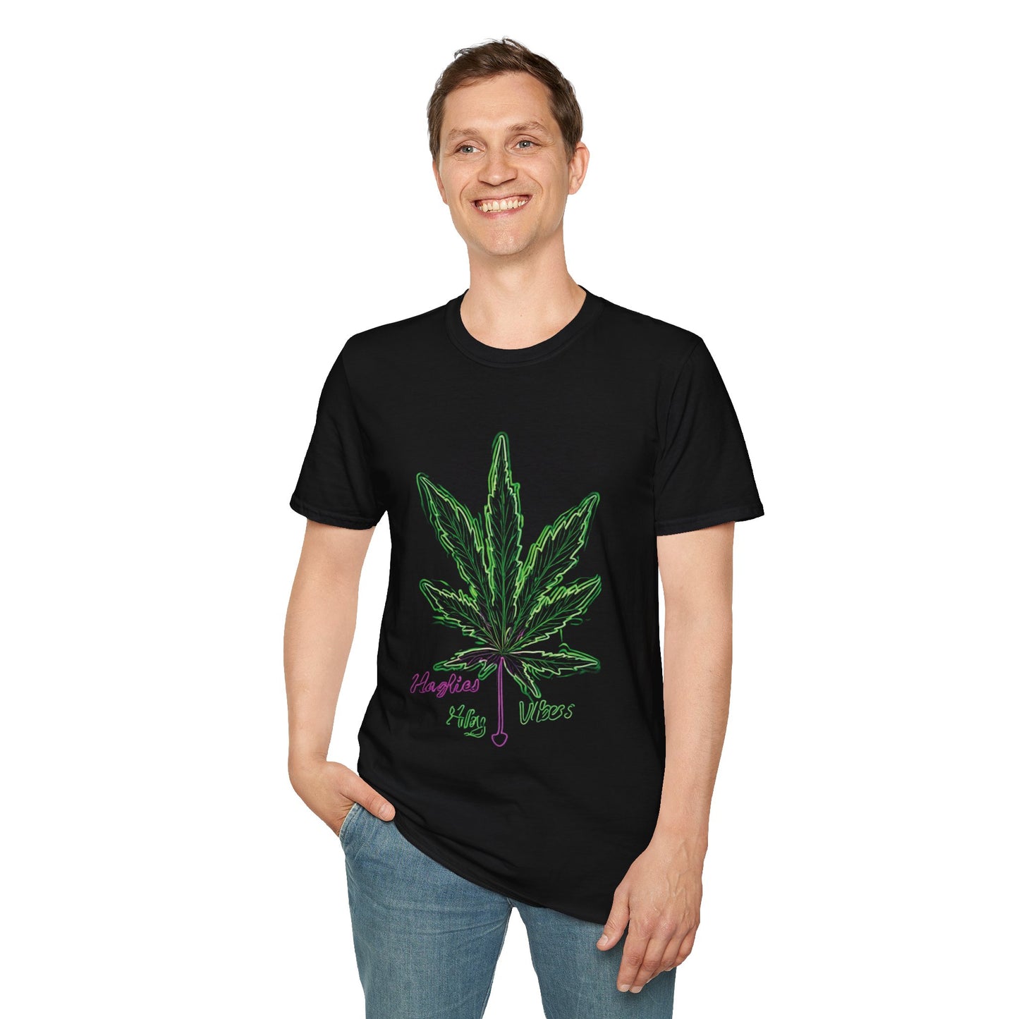 Cannabis Leaf with Neon Glow T-Shirt