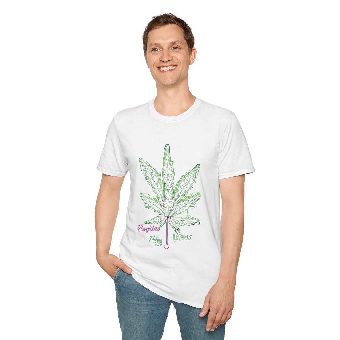 Cannabis Leaf with Neon Glow T-Shirt