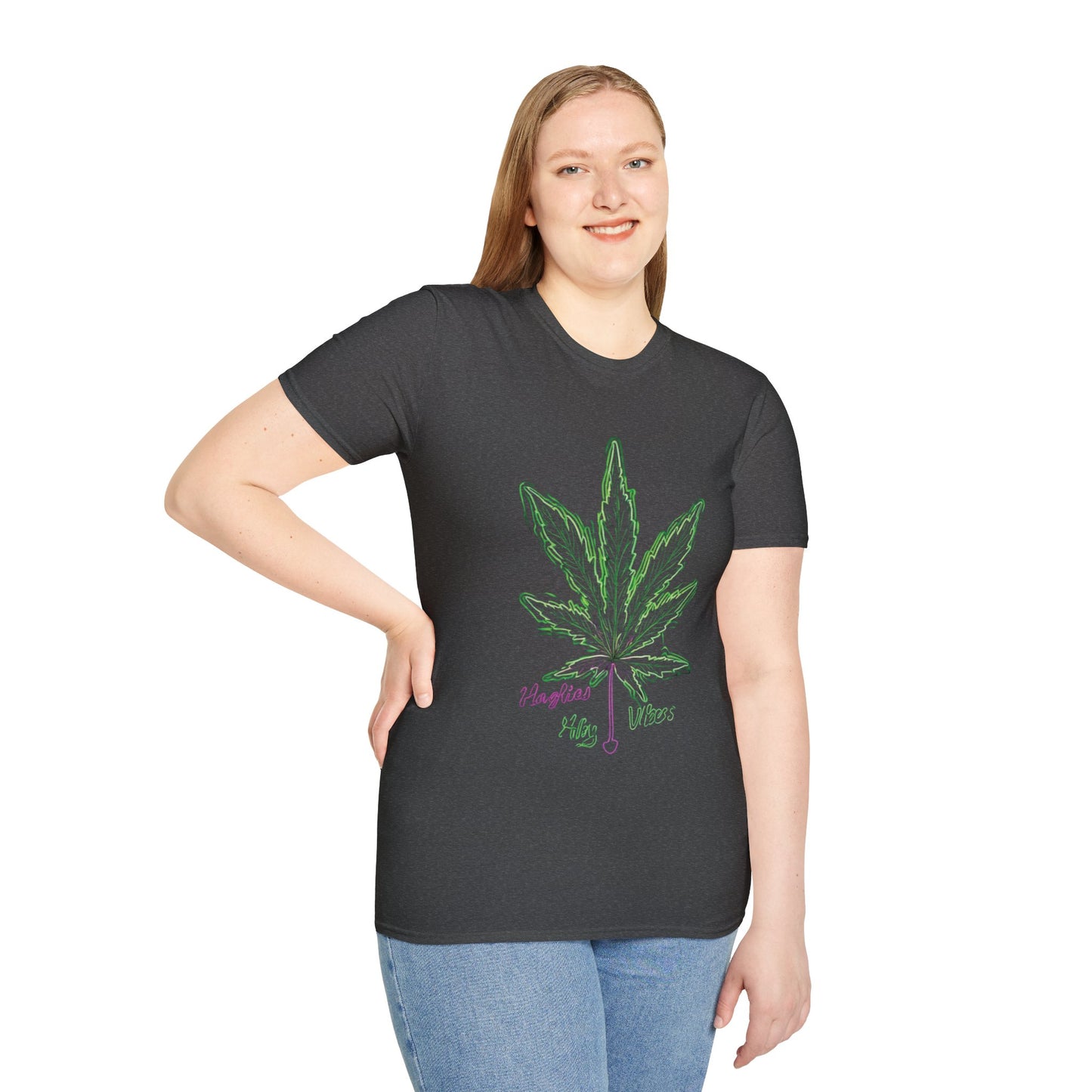 Cannabis Leaf with Neon Glow T-Shirt
