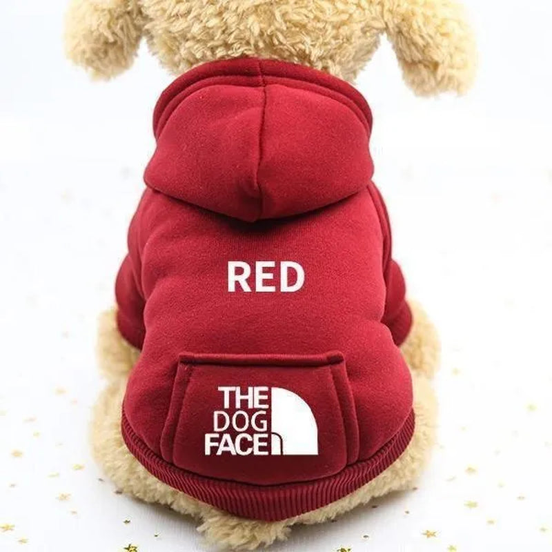 Professional title: "Winter Pet Hoodie Coat for Small Dogs and Cats - Cotton Jacket with Sporty Design"