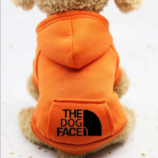 Professional title: "Winter Pet Hoodie Coat for Small Dogs and Cats - Cotton Jacket with Sporty Design"