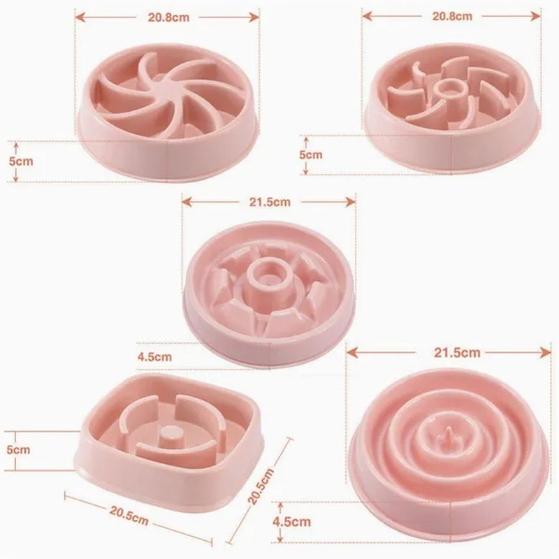 Slow Feeder Pet Bowl for Dogs and Cats - Anti-Choking Design with Plastic Material