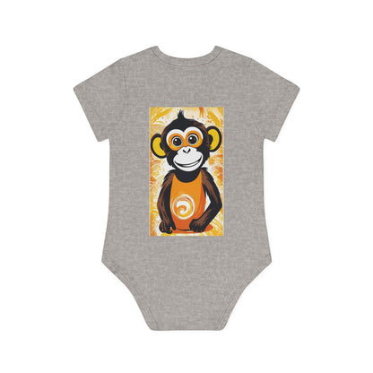 Baby Organic Short Sleeve Bodysuit - Cheeky Monkey1