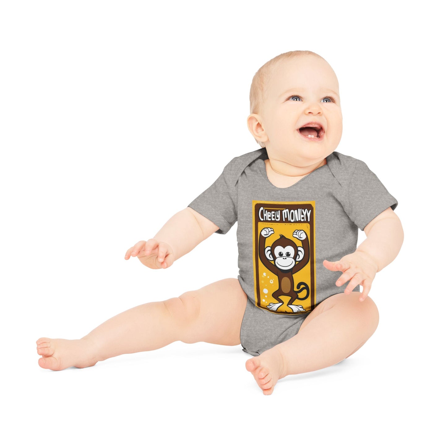 Baby Organic Short Sleeve Bodysuit - Cheeky Monkey1