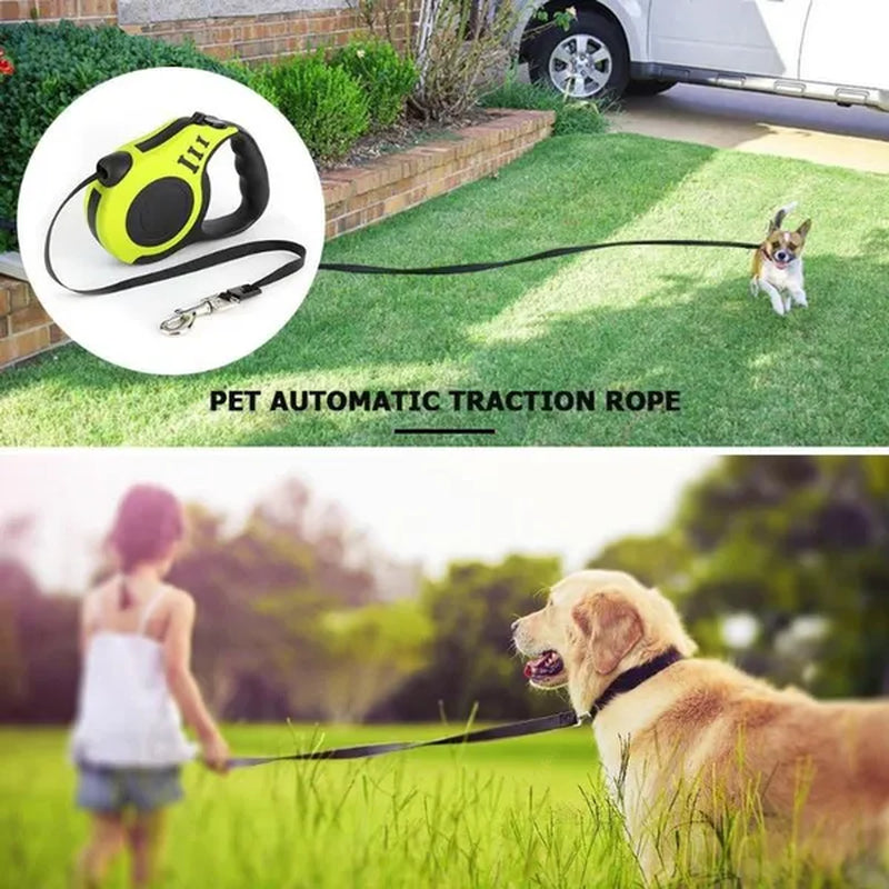 Professional Title: "3M/5M Automatic Retractable Dog Leash with Durable Nylon Collar Extension - Ideal for Puppy Walking and Running"