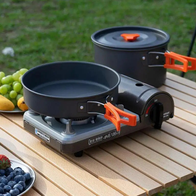 Portable Camping Cookware Set Outdoor Pot Tableware Kit Cooking Water Kettle Pan Travel Cutlery Utensils Hiking Picnic Equipment