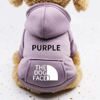 Professional title: "Winter Pet Hoodie Coat for Small Dogs and Cats - Cotton Jacket with Sporty Design"