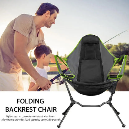 Foldable Outdoor Chair Garden Swing Chair Beach Moon Chair with Pillow for Camping Fishing Ultralight Portable Chair