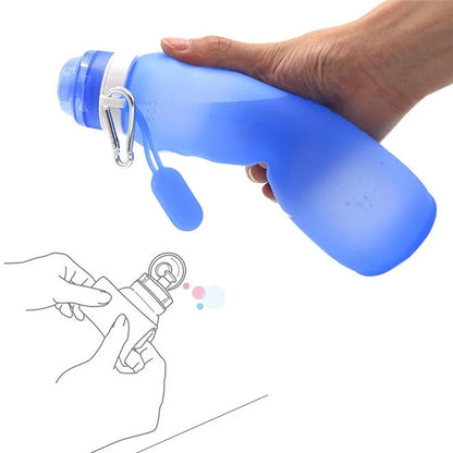 600Ml Collapsible Folding Drink Water Bottle Kettle Cup Silicone Travel Outdoor Sports Bike Cycling Accessories