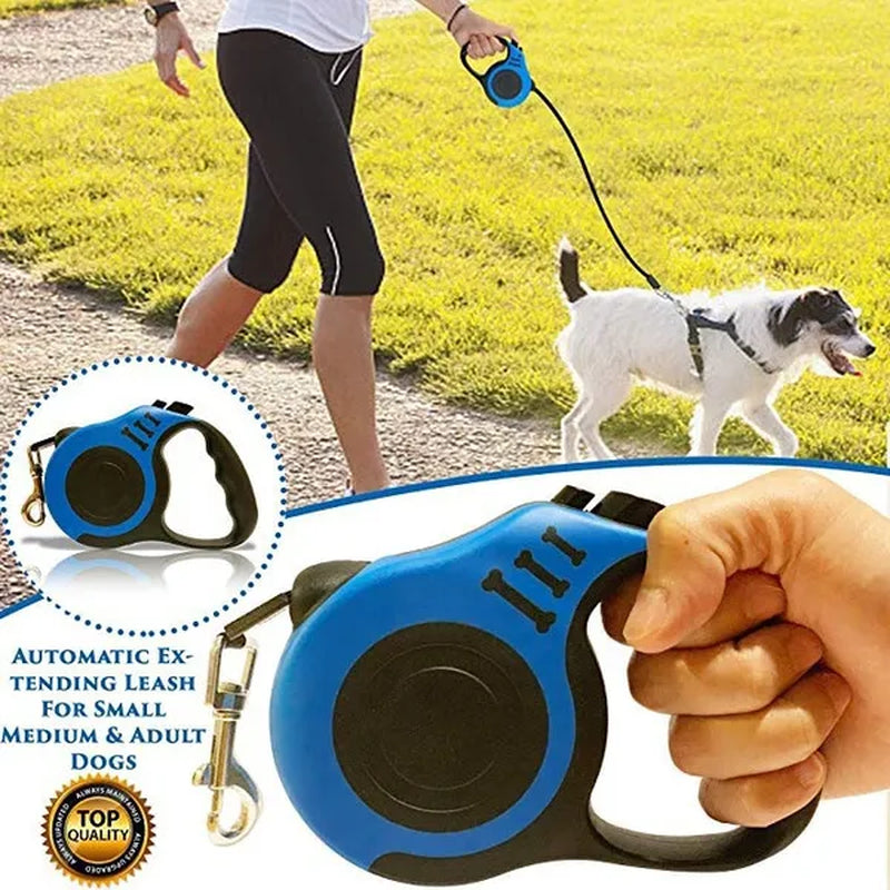 Professional Title: "3M/5M Automatic Retractable Dog Leash with Durable Nylon Collar Extension - Ideal for Puppy Walking and Running"