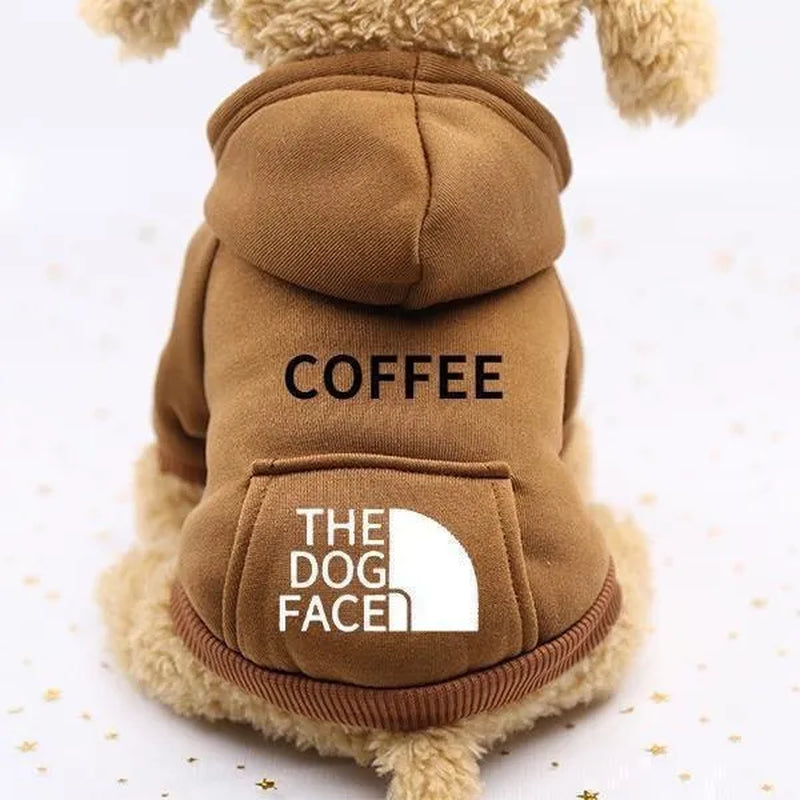 Professional title: "Winter Pet Hoodie Coat for Small Dogs and Cats - Cotton Jacket with Sporty Design"