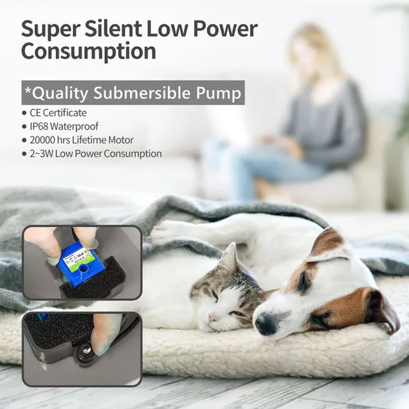 Professional title: 
```Yeahmart 67oz Cat Water Drinking Fountain with Ultra-Quiet Pump, LED Light, and Three Drinking Modes - Automatic Fountain for Cats and Small Dogs```