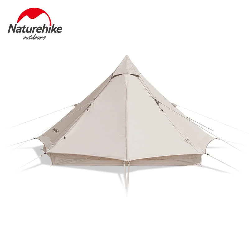 Cotton Pyramid Tent Brighten 6.4㎡ 3-4 Person Breathable Waterproof 1000Mm Windproof Outdoor Camping Travel 15.2Kg