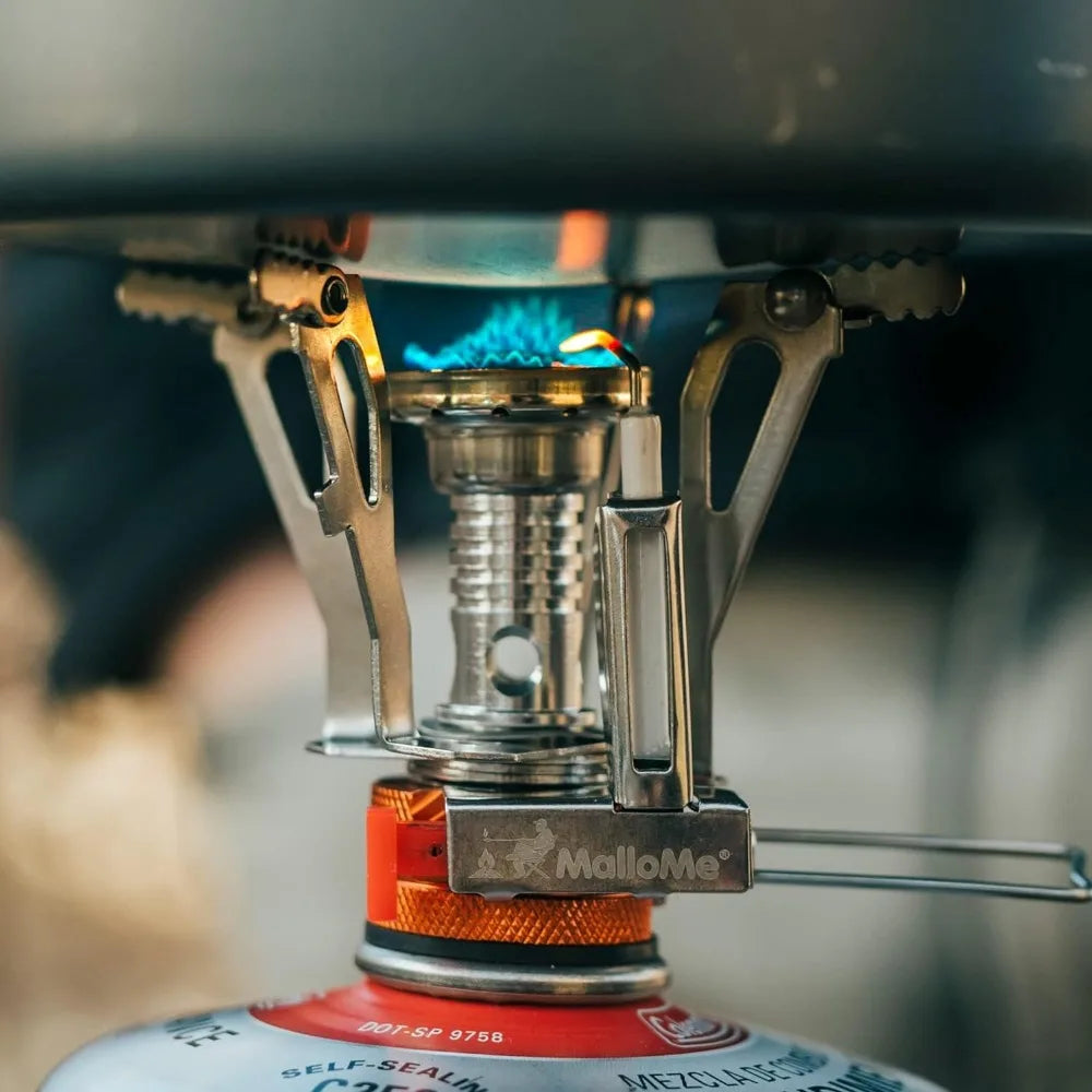 Mallome Camping Cookware 18Pc Mess Kit W/Backpacking Stove – Camping Cooking Set for Backpacking Gear - Camping Pots