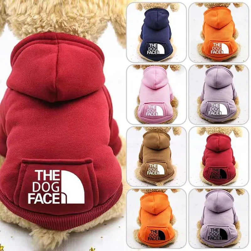 Professional title: "Winter Pet Hoodie Coat for Small Dogs and Cats - Cotton Jacket with Sporty Design"