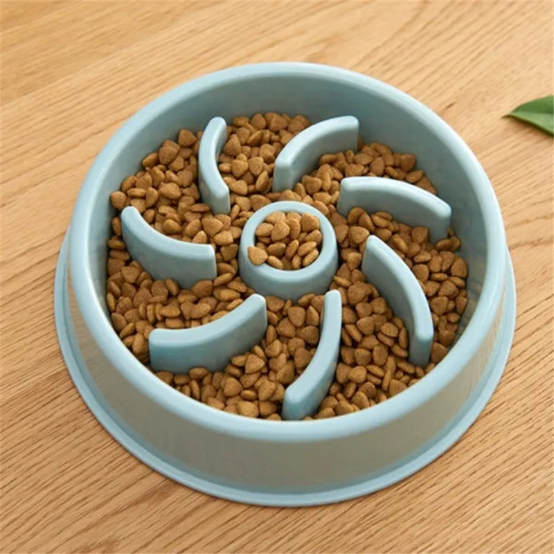 Slow Feeder Pet Bowl for Dogs and Cats - Anti-Choking Design with Plastic Material
