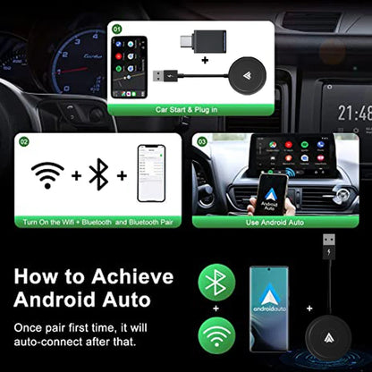 Wireless Android Auto Car Adapter/Dongle for OEM Wired AA Car Converts Wired Android to Wireless Fits for Android Phones