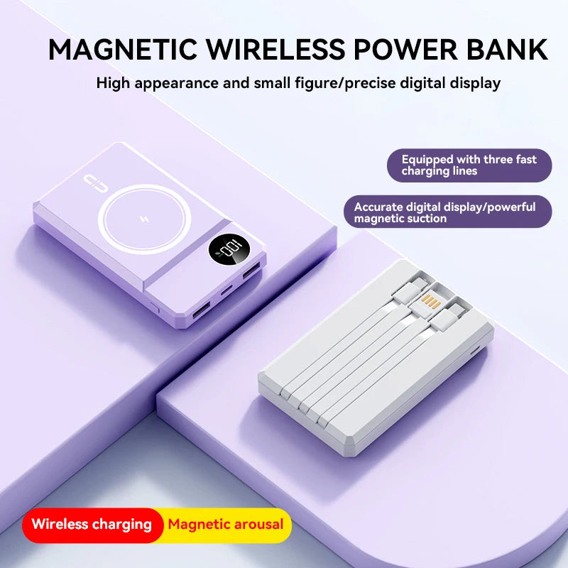 Lenovo 50000mAh Magnetic Wireless Power Bank 25W Super Fast Charging Powerbank For iPhone Samsung Huawei for Magsafe
