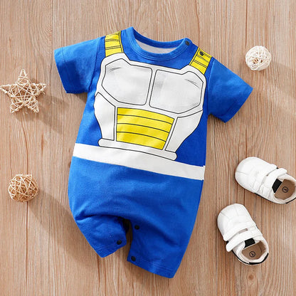 Newborn Clothing Handsome Anime Role Play Cotton Comfortable And Soft Summer Boys And Girls Short Sleeved Baby Jumpsuit