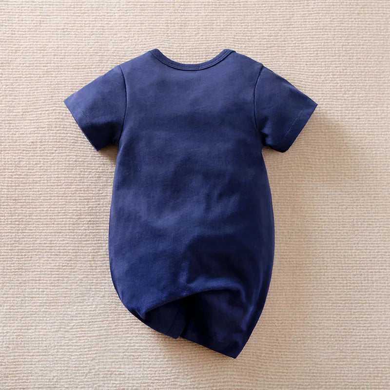 Baby Printed Fashion Baby Clothing Casual Clothes Fashion Printed pretty Outfit Solid Jumpsuit Summer Boy short black