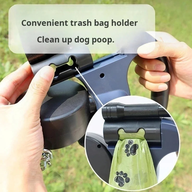 One tow two automatic retractable leash pet double head dog leash two dogs 2 in 1 explosion-proof punch dog walking leash