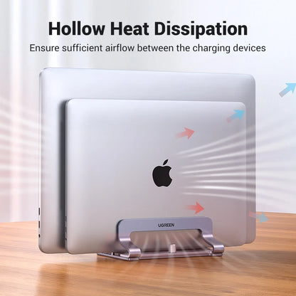 UGREEN Vertical Laptop Stand Holder Foldable Aluminum Notebook Stand Laptop Tablet Stand Support For Macbook Air Pro PC 17 inch