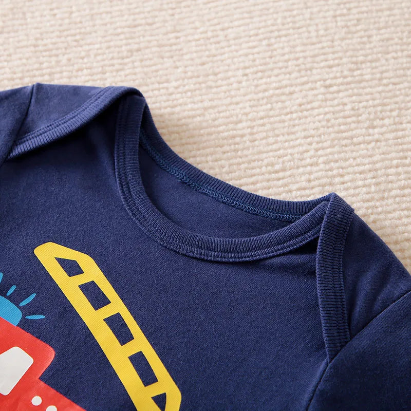 Baby Printed Fashion Baby Clothing Casual Clothes Fashion Printed pretty Outfit Solid Jumpsuit Summer Boy short black