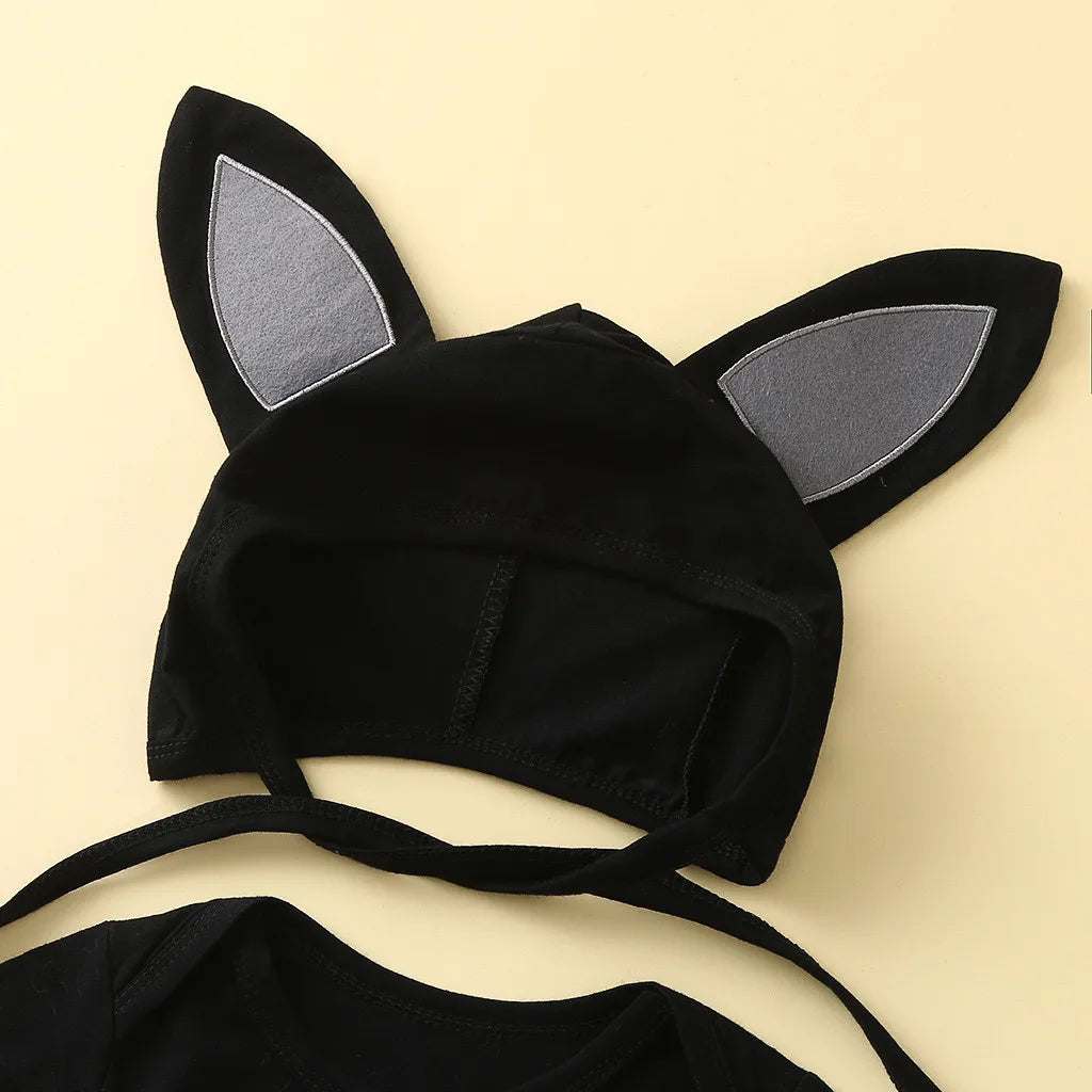 Jumpsuits Hat Infant Baby Boys Halloween Black Bat Costume Cosplay Outfits Girls Boys Romper Jumpsuit Carnival Fancy Dress