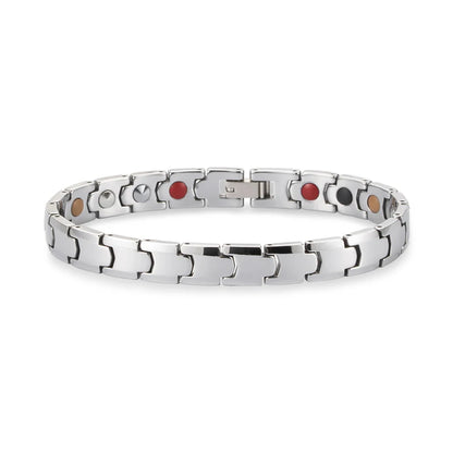 Befoshinn Tungsten Steel Women Jewelry Germanium Bracelets 4 in 1 Energy Stones Magnetic Therapy Luxury Bangles Gift for Girls