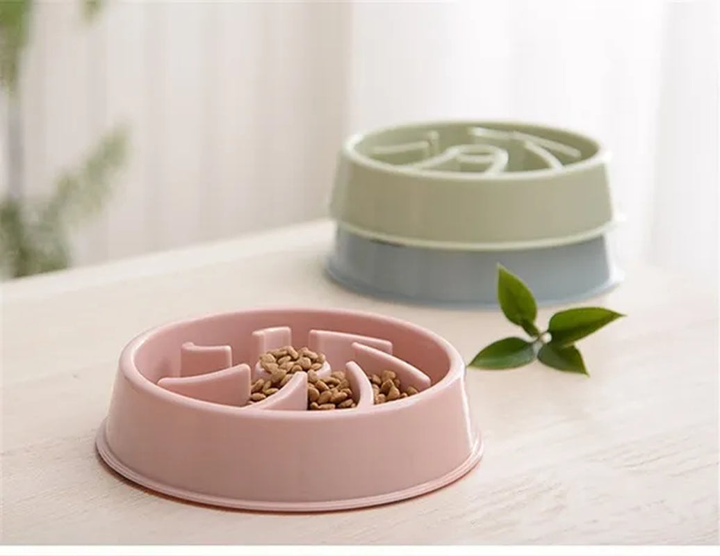 Slow Feeder Pet Bowl for Dogs and Cats - Anti-Choking Design with Plastic Material