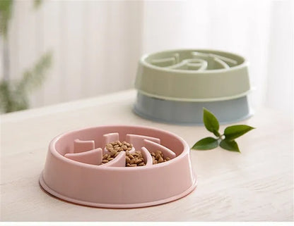 Slow Feeder Pet Bowl for Dogs and Cats - Anti-Choking Design with Plastic Material