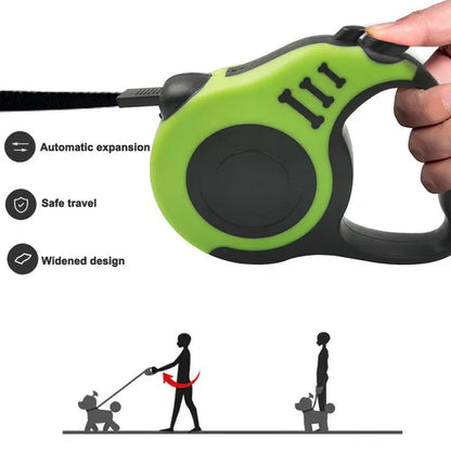 Professional Title: "3M/5M Automatic Retractable Dog Leash with Durable Nylon Collar Extension - Ideal for Puppy Walking and Running"