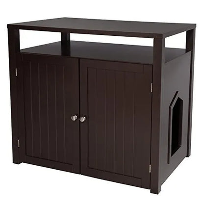 Large Cat Litter Box Enclosure and Furniture House with Table by Arf Pets