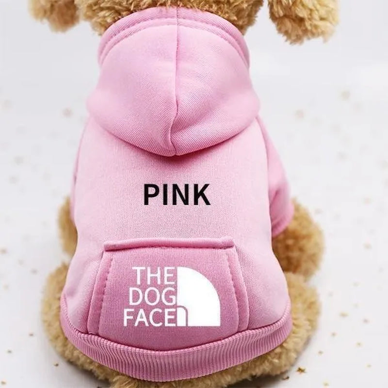Professional title: "Winter Pet Hoodie Coat for Small Dogs and Cats - Cotton Jacket with Sporty Design"