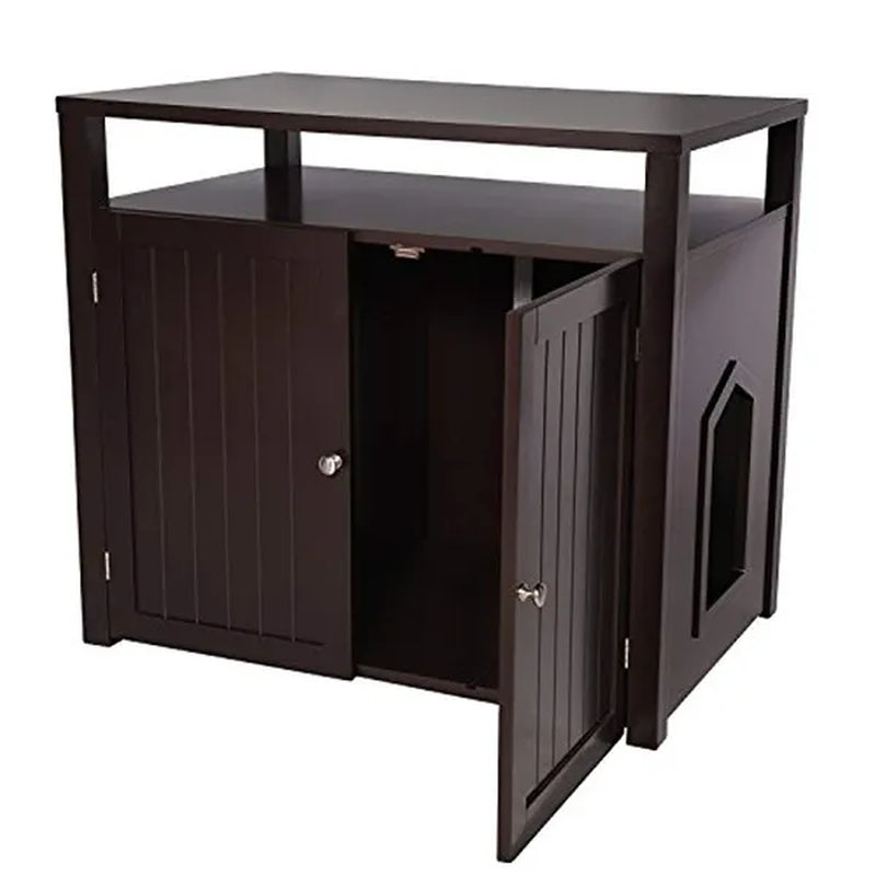 Large Cat Litter Box Enclosure and Furniture House with Table by Arf Pets