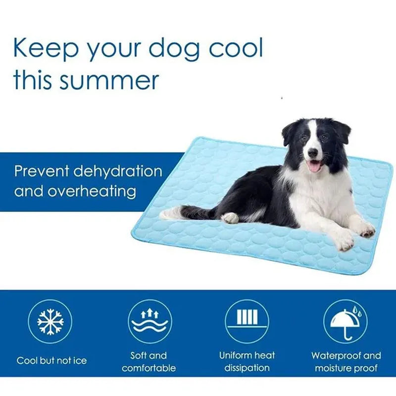 Professional Title: "Breathable Dog Cooling Mat for Summer - Washable Pet Bed Pad with Blanket Sofa for Dogs and Cats"
