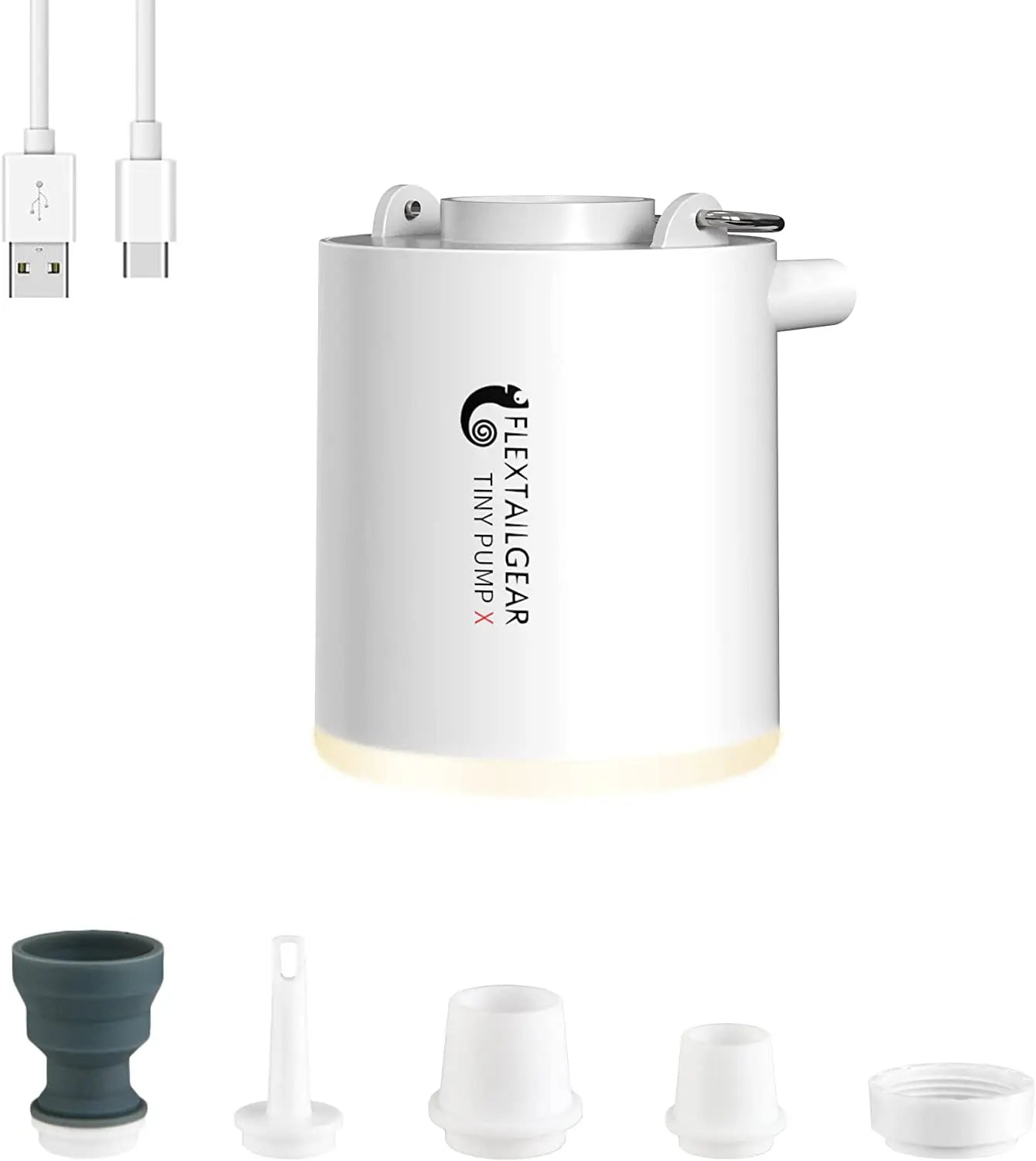 TINY PUMP X - Portable Electric Air Pump with Camping Light Rechargeable for Pool Floats Air Mattress Vacuum Bags