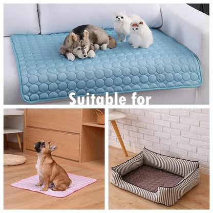 Professional Title: "Breathable Dog Cooling Mat for Summer - Washable Pet Bed Pad with Blanket Sofa for Dogs and Cats"