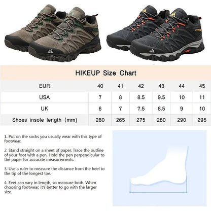 High Quality Leather Hiking Shoes Durable Outdoor Sport Men Trekking Leather Shoes Lace-Up Climbing Hunting Sneakers