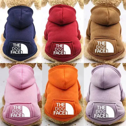 Professional title: "Winter Pet Hoodie Coat for Small Dogs and Cats - Cotton Jacket with Sporty Design"