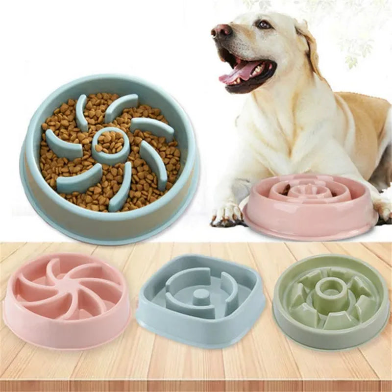 Slow Feeder Pet Bowl for Dogs and Cats - Anti-Choking Design with Plastic Material