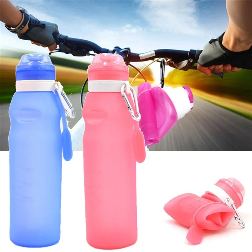 600Ml Collapsible Folding Drink Water Bottle Kettle Cup Silicone Travel Outdoor Sports Bike Cycling Accessories